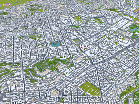 Stuttgart city germany 70km 3D Модель