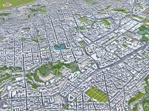 Stuttgart city germany 70km 3D Model