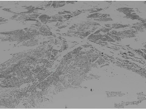 Stuttgart city germany 70km 3D Model