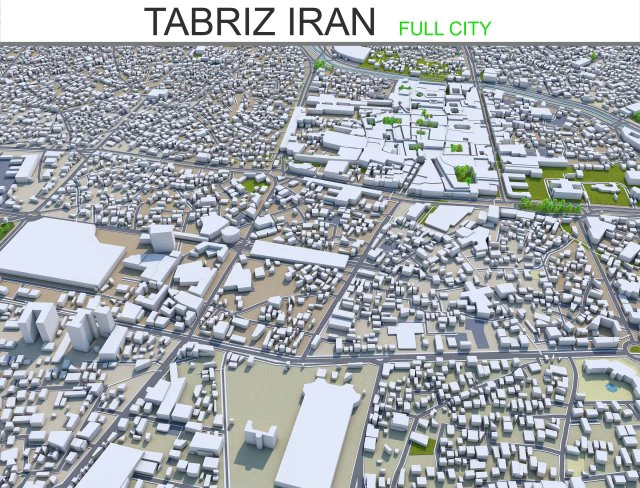 tabriz city iran 50km 3D Model .c4d .max .obj .3ds .fbx .stl .blend