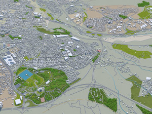 tabriz city iran 50km Modèle 3D