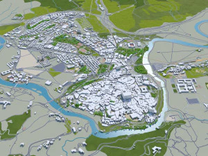 cidade de toledo espanha 25 km Modelo 3D