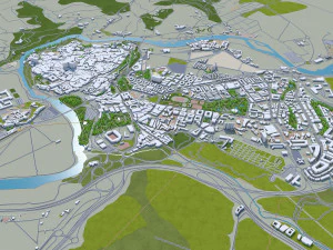 cidade de toledo espanha 25 km Modelo 3D
