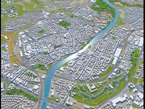 ulm city germany 40km 3D Model