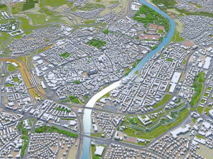 ulm city germany 40km 3D Model