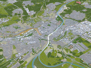 ulm city germany 40km Modelo 3D