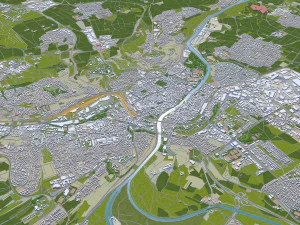 ulm city germany 40km 3D Model