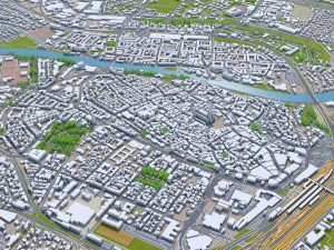 ulm city germany 40km Modelo 3D