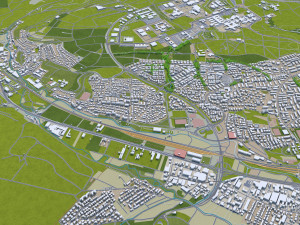 ulm city germany 40km Modelo 3D
