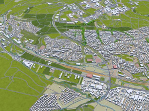 ulm city germany 40km 3D Model