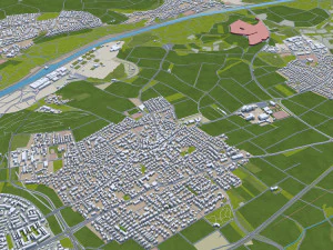 ulm city germany 40km 3D Model