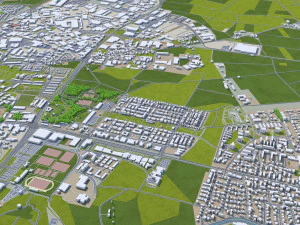 ulm city germany 40km 3D Model