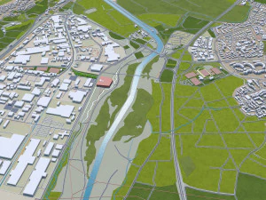 ulm city germany 40km 3D Model