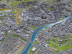 ulm city germany 40km Modelo 3D