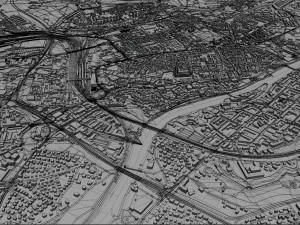 ulm city germany 40km 3D Model