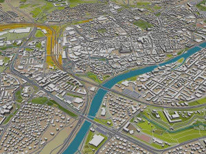 ulm city germany 40km 3D Model