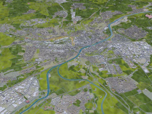 ulm city germany 40km 3D Model