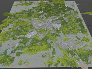 ulm city germany 40km 3D Model