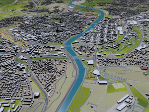ulm city germany 40km Modelo 3D