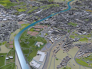 ulm city germany 40km 3D Model
