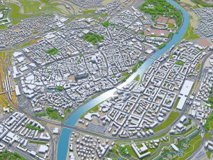 ulm city germany 40km 3D Model
