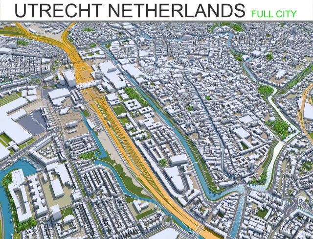 utrecht city netherlands 50km 3D Model .c4d .max .obj .3ds .fbx .stl .blend 