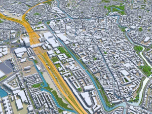 utrecht city netherlands 50km 3D Model