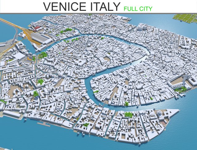 venice city italy 60km Modello 3D .c4d .max .obj .3ds .fbx .stl .blend 