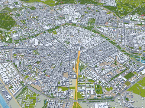Valencia city spain 70km 3D Model