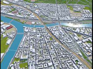 Val-de-marne city grand paris 30km 3D Model