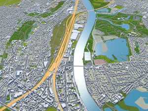 Val-de-marne city grand paris 30km 3D Model