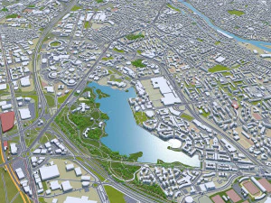 Val-de-marne city grand paris 30km 3D Model