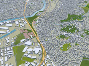 Val-de-marne city grand paris 30km 3D Model