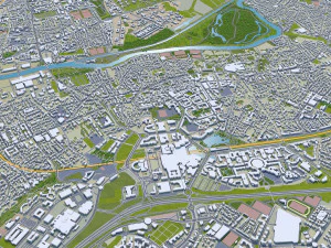 Val-de-marne city grand paris 30km 3D Model