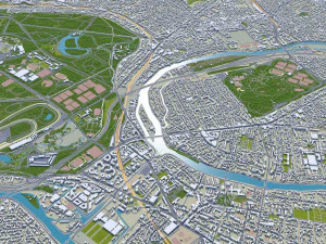 Val-de-marne city grand paris 30km 3D Model
