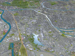 Val-de-marne city grand paris 30km 3D Model