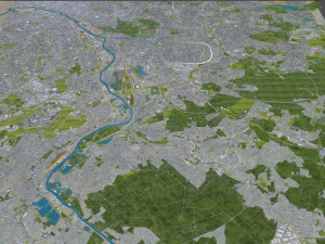 Val-de-marne city grand paris 30km 3D Model