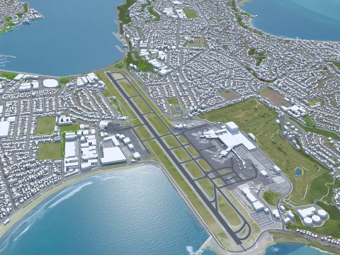 Wellington city new zealand 50km 3D Model