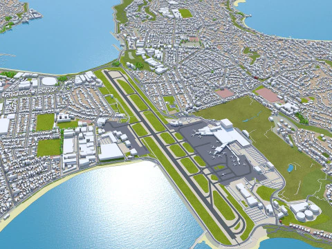 Wellington city new zealand 50km 3D Model