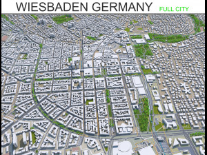 wiesbaden city germany 50km 3D Model