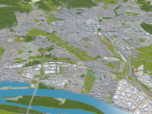 miasto wiesbaden w niemczech 50 km Model 3D