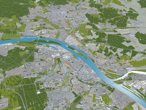 wiesbaden city germany 50km 3Dモデル