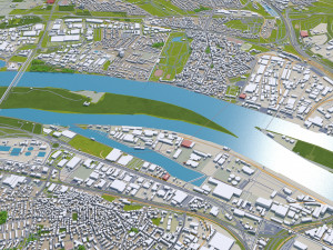 wiesbaden city germany 50km 3Dモデル