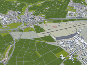 wiesbaden city germany 50km 3Dモデル