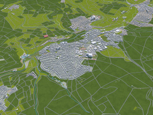 wiesbaden city germany 50km 3Dモデル