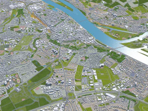 miasto wiesbaden w niemczech 50 km Model 3D