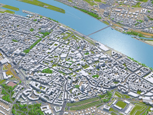 wiesbaden city germany 50km 3Dモデル