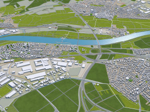 wiesbaden city germany 50km 3Dモデル