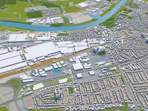 wiesbaden city germany 50km 3Dモデル