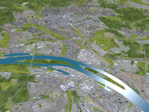 wiesbaden city germany 50km 3Dモデル